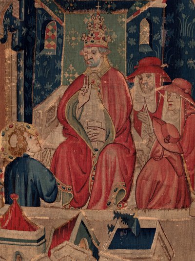 Histoire de Saint Piat et Saint Éleuthère, Scène 9 : Saint Éleuthère est confirmé comme évêque de Tournai (détail) - Unknown artist