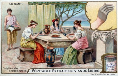 Histoire du gant : les doigts des anciens Grecs - Chromolithographie Liebig - Unknown artist