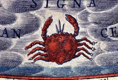 Horoscope : signe du zodiaque, le Cancer. Gravure du XVIe siècle - Unknown artist