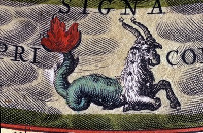 Horoscope : signe du zodiaque, Capricorne. Gravure du XVIe siècle. - Unknown artist