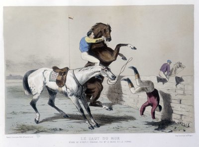 Équitation : Le saut du mur, Steeple - dans « Le Centaure » - Unknown artist