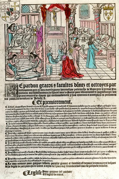 Hôpital au 16e siècle : Lettre d