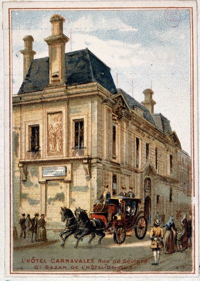 Hôtel Carnavalet, publicité du magasin "Grand bazar de l