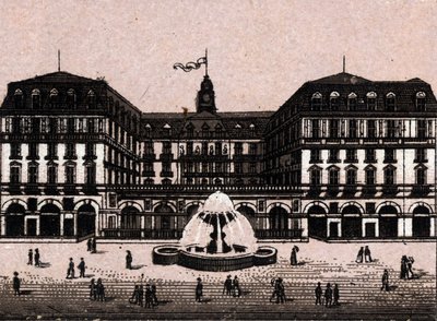 Hôtel Frankfurter Hof à Francfort, Allemagne dans « Le Monde Illustré 168 vues » sans date (fin XIXe siècle) - Unknown artist