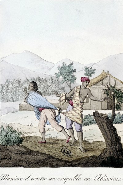 Comment arrêter un coupable en Abyssinie - gravure - Unknown artist