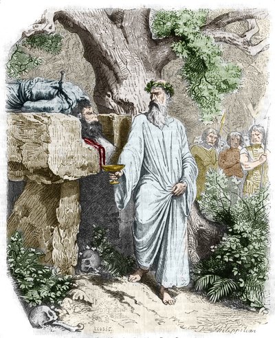 Sacrifice humain par un druide gaulois - dans "Histoire de France" par Anquetil. 19ème siècle. - Unknown artist