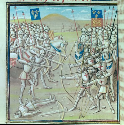 Guerre de Cent Ans : la bataille de Crécy le 26/08/1346 entre les Français et les Anglais - Unknown artist
