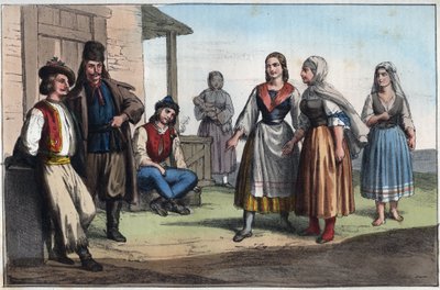 Paysanne hongroise au 19e siècle - gravure de "Usi e Costumi di Tutti i Popoli dell