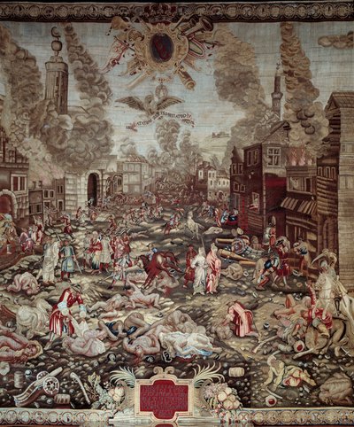 Conquête de la Hongrie : Les Autrichiens reprennent Buda aux Turcs ottomans le 02/09/1686 (détail) - Unknown artist