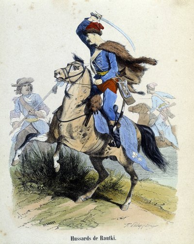 Hussards de Rautki en combattant de 1720 - Unknown artist