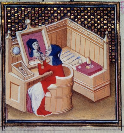 Iaia (Marcia de Cyzique), une peintre romaine, peignant son propre portrait miniature d