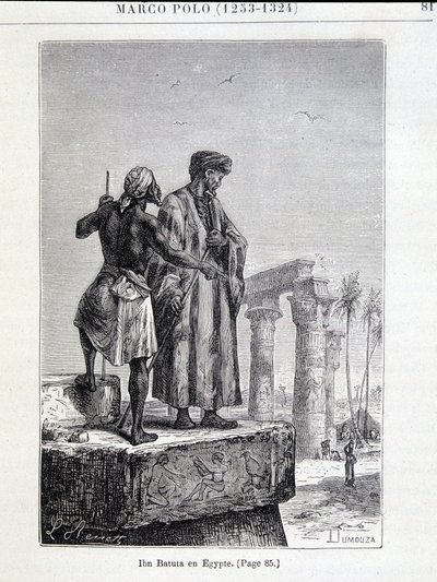 Ibn Battuta (1307-1377) en Égypte - dans « La Découverte de la Terre » de Jules Verne - Unknown artist
