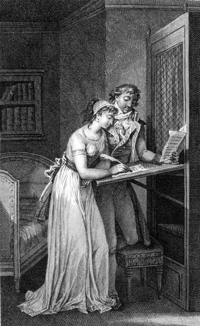 Illustration du livre « Les Liaisons dangereuses » par Choderlos De Laclos (1741 - 1803). Gravure du début du 19ème siècle. - Unknown artist