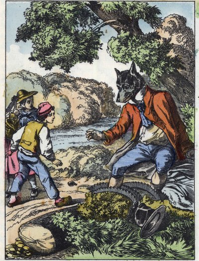 Illustration du conte « Bonne Maman Mouton ». Dans « Contes de la maison pour les petits ». Gravure anonyme du XIXe siècle - Unknown artist