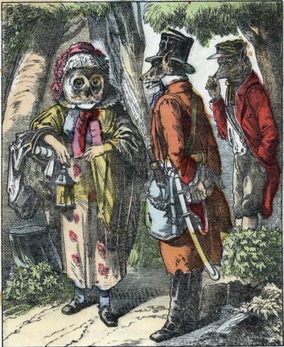 Illustration du conte "Bonne Maman Mouton". Dans "Contes de la maison pour les petits". Gravure anonyme du 19ème siècle - Unknown artist