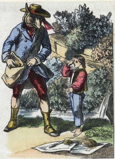 Illustration du conte "Bonne Maman Mouton". Dans "Contes de la maison pour les petits". Gravure anonyme du XIXe siècle. - Unknown artist