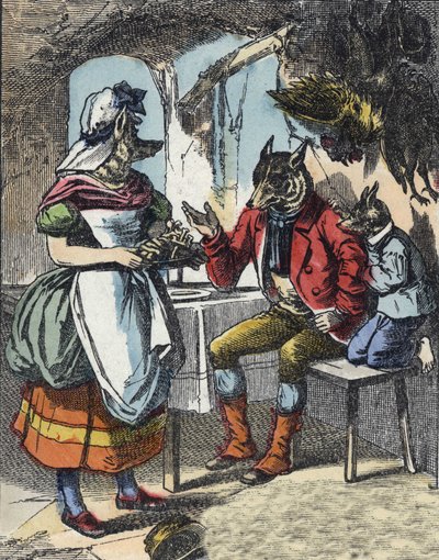 Illustration du conte « Bonne Maman Mouton ». Dans « Contes de la maison pour les petits ». Gravure anonyme du XIXe siècle - Unknown artist