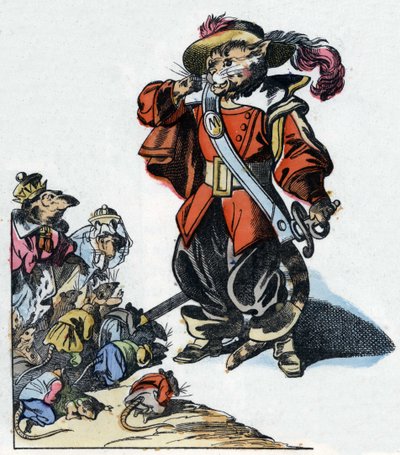 Illustration du conte « Le terrible Raminagrobis et les souris ». D