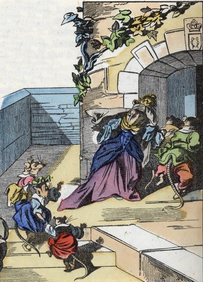 Illustration du conte « Le terrible Raminagrobis et les souris » d