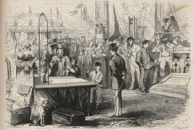 Le prince impérial Eugène Louis Joseph (1856-1879) à la fête de Fontainebleau. Il essaie de décoiffer une marionnette à l