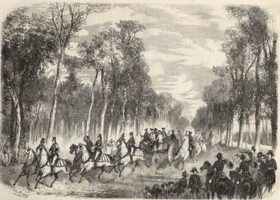 Chasse impériale à Compiègne en présence de Napoléon III (1808-1873) et de l