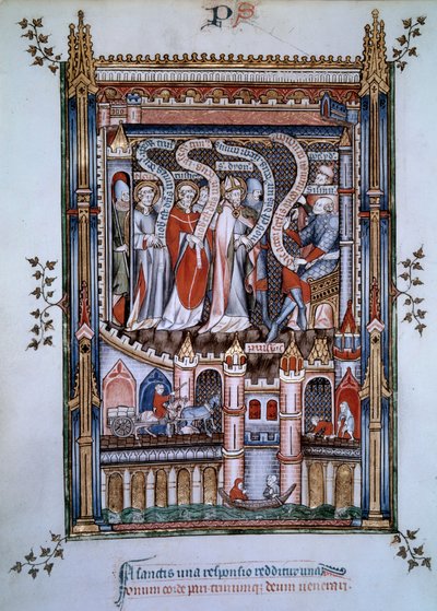 Au centre de Saint Denis, face au gouverneur Fescennius, chargé par l