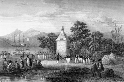 Inauguration par le capitaine Durville du monument en l