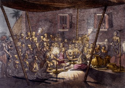 Culture et civilisation indienne : Cérémonie de mariage en Inde. - Unknown artist