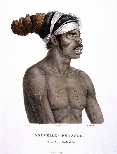 Indigène Cour-Rou-Bari-Gal de Nouvelle-Hollande - dans « Voyage de découvertes aux terres australes » par MM. Lesueur et Péron - Unknown artist