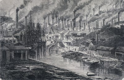 Industrie en Angleterre : Usine de cuivre de M. Vivian (Manchester), « Le Tour du Monde », 2e semaine 1865 - Unknown artist
