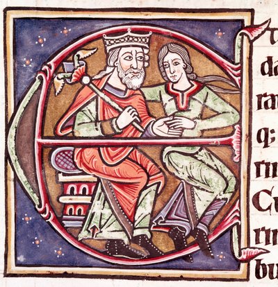 Lettre initiale E avec David et Bethsabée (miniature) - Unknown artist