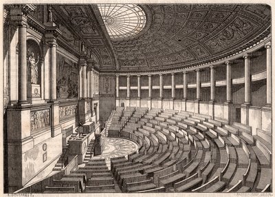 Vue intérieure de la Chambre des députés (Assemblée nationale), anciennement appelée Palais Bourbon, Paris, France - Unknown