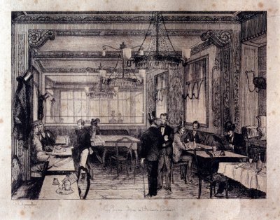 Vue intérieure du café Le Procope dans la rue de l