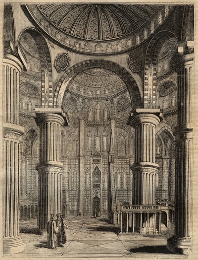 Intérieur de la Mosquée Bleue, Istanbul, Turquie - 1838 - gravure - Unknown artist