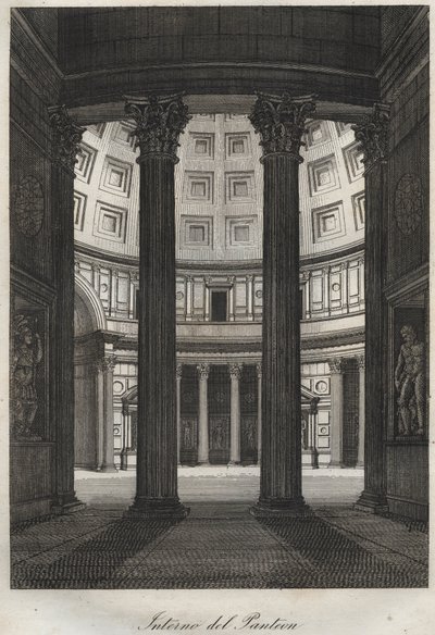 Intérieur du Panthéon, Rome - gravure de "Usi e Costumi di Tutti i Popoli dell