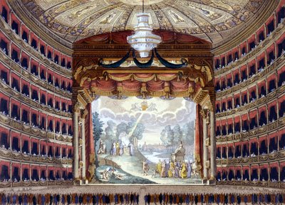 Intérieur du Théâtre de la Scala à Milan. Gravure avant 1850 - Unknown artist