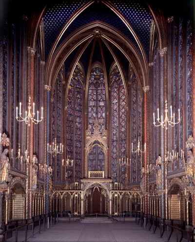 Vue intérieure de la Sainte Chapelle de Paris : Haute Chapelle, Architecture - Unknown artist