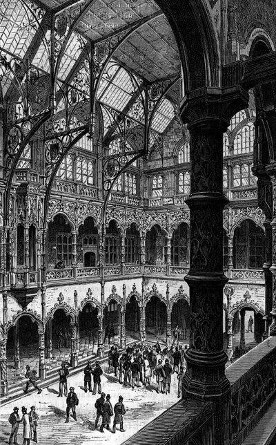 Vue intérieure de la Bourse d