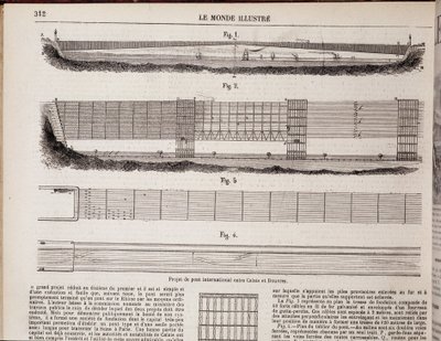 Projet de pont international sur la Manche entre Calais et Douvres - dans « Le Monde Illustré » du 16/11/1867 - Unknown artist