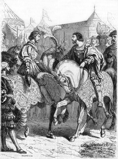 Entrevue de François Ier et Henri VIII. Gravure du XIXe siècle. - Unknown artist