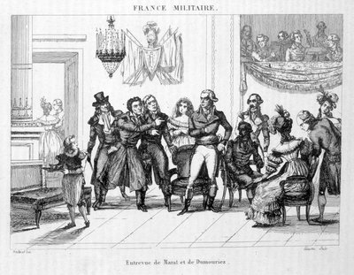Entrevue de Joachim Murat (1767-1815) et Dumouriez (1739 - 1823) - Gravure du 19e siècle - Unknown artist