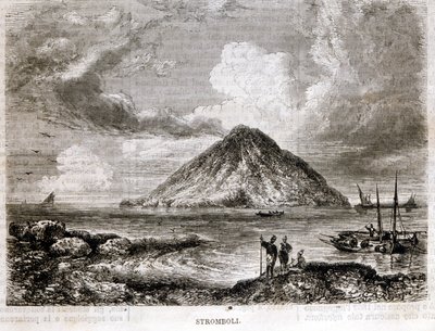 Île de Stromboli au 19ème siècle. - Unknown artist