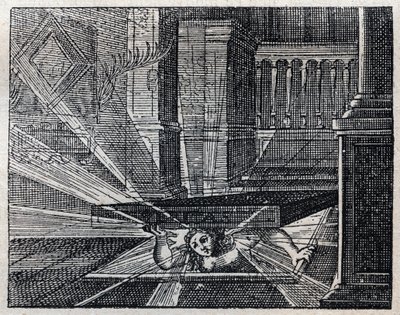 Proverbes italiens: Verita non pua star sepolta - La vérité ne peut pas rester enterrée. Gravure du 19ème siècle - Unknown artist