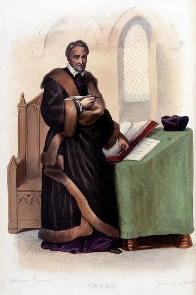 Jacques Amyot (1513-1593), humaniste et écrivain français, - dans "Le Plutarque français", éd. Mennechet - Unknown artist