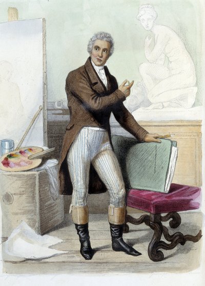 Jacques Louis David peintre et dessinateur français (1748-1825) dans éd. Mennechet, "Le Plutarque français" - Unknown artist