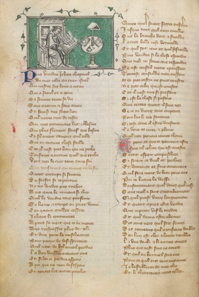Jean de Meun écrivant les premiers mots de son poème (qui commence au f. 28), dans le Roman de la Rose - Unknown artist