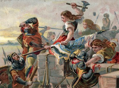 Jeanne Laisné dite Jeanne Hachette (née en 1454), figure de la résistance française contre Charles le Téméraire, lors du siège de la ville de Beauvais - Unknown artist