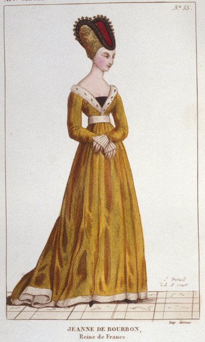 Jeanne de Bourbon (1338-1378). Reine de France de 1364 à 1378. Gravure de 1830 - Unknown artist