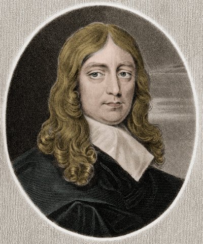 John Milton 1608-1674 - gravure - 19ème siècle - Unknown artist