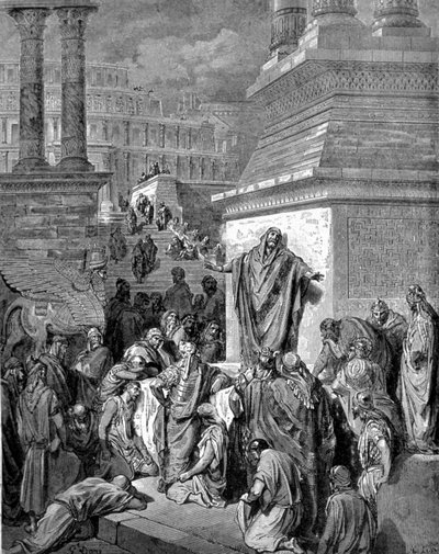 Jonas exhorte les habitants de Ninive à la pénitence. - Unknown artist